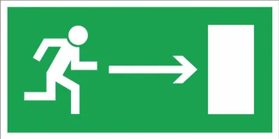 Produktbild von Evakuierungsschild „Richtung Ausgang rechts“ 150×300 mm, Lumineszierende PVC-Platte nachleuchtend