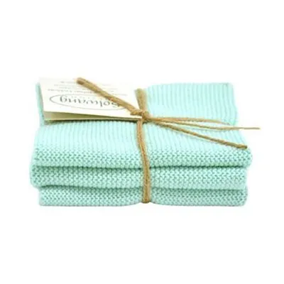 Produktbild von Solwang Wischtuch HELL STAUBIG AQUA gestrickt 3er Küchentuch Spültuch Putztuch