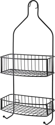 Productafbeelding van Badkamerplank metaal CARL BLACK, 2 etages, 15x11,5x56 cm, mat zwart, 1 stuk.
