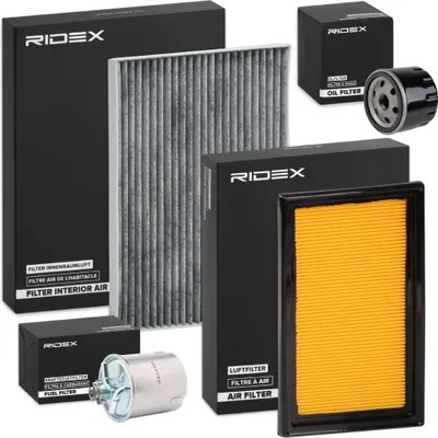 Produktbild von RIDEX Filterset Inspektionspaket Filtersatz für NISSAN Qashqai / Qashqai +2 I (J10, NJ10) Qashqai / Qashqai+2 I Van (J10, JJ10E)