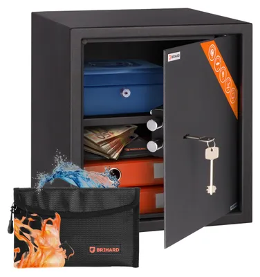 Productafbeelding van Kluis met Sleutelslot en werende Geldzak - 40x36x36 cm