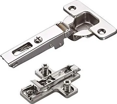 Produktbild von 2 x Salice Topfband 110° Serie 200 Bohrbild T45 Eckanschlag inkl. Kreuz-Montageplatte Höhe 3 mm mit vormontierten Euroschrauben und Exzenterverstellung Schrankscharnier von SOTECH
