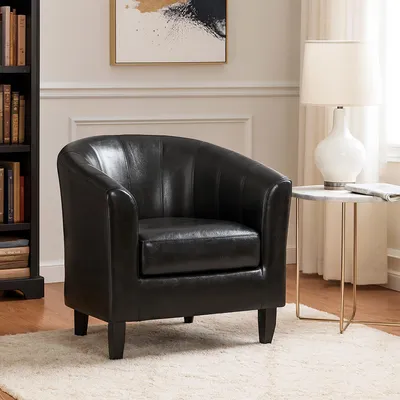 Produktbild von Eleganter Cocktailsessel in Kunstleder für Wohnzimmer, Büro oder Lounge