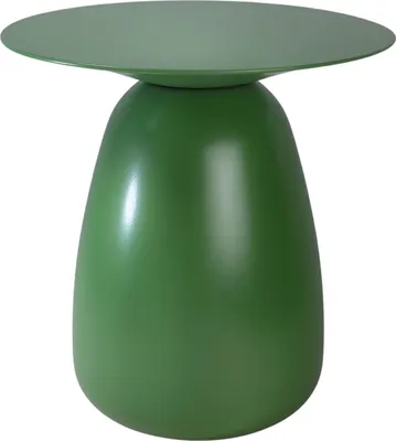 Produktbild von Beistelltisch BAOBAB 34 / Kaffeetisch - Sofatisch - Laptoptisch - Nachttisch - Pflanzentisch / Oval 33 x 34 / Gedrechseltes massives Buchenholz / Grün