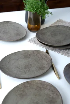 Produktbild von Hermia Concept, X00018243, Dessertteller-Set (6-teilig), Braun, 100 % KERAMIK-STEINZEUG, 23 x 23 cm