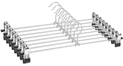 Obrázek produktu pro Protiprokluzové ramínko na oblečení - Sada 8 - Kov - Chromované - 40 cm - Úsporné - Nosnost do 5 kg - Ramínko