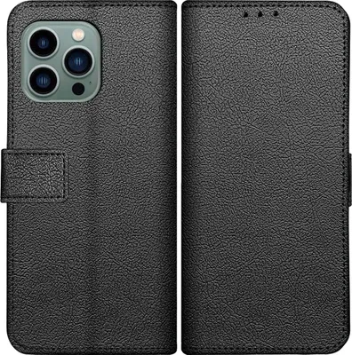 Image de Cazy Coque compatible avec iPhone 14 Pro Max Coque avec Porte-cartes - Bookcase Classic - Noir