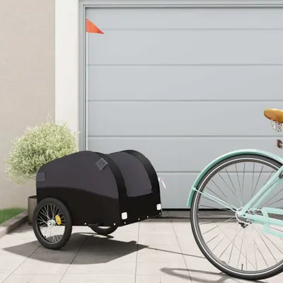 Produktbild von Fahrradanhänger Schwarz 30 kg Eisen , Fahrradanhänger 2024 Neu
