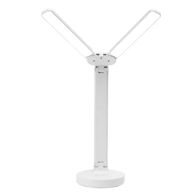 Obrázok produktu pre LED stolová lampa, dvojhlavá, skladacia, s nastaviteľným jasom, stolové svetlo na čítanie šetrné k očiam, do kancelárie na internáte
