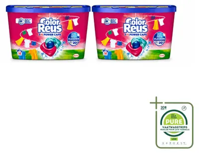Produktbild von 2 x Color Reus 3+1 Power Caps für Buntwäsche - Großpackung - 2 Stücke
