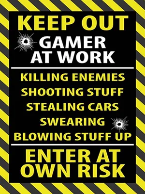 Produktbild von vianmo Holzschild 40x30 cm keep out gamer at work own risk