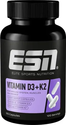 Produktbild von ESN Vitamin D3+K2- 120 Kapseln