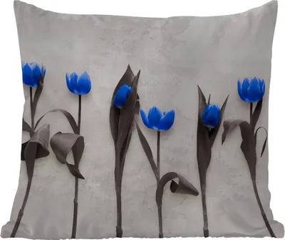 Produktbild von MuchoWow® Outdoor Kissen - Blumen - Tulpen - Blau - 40x40 cm - Wetterfest - Lounge Kissen - Kopfkissen - Interieur - Polster mit Bild
