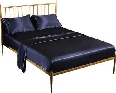 Produktbild von 4-teiliges Luxus-Satin-Bettlaken-Set, 1 Bettlaken (243 x 205 cm), 1 Spannbettlaken (190 x 138 cm), 2 Kissenbezüge (50 x 75 cm)