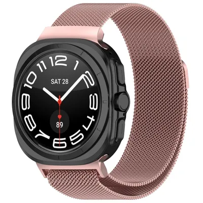 Produktbild von Für Samsung Galaxy Watch Ultra 47mm Milan Metall Stahl Mesh Ersatz Armband mit Magnetverschluss Rosa