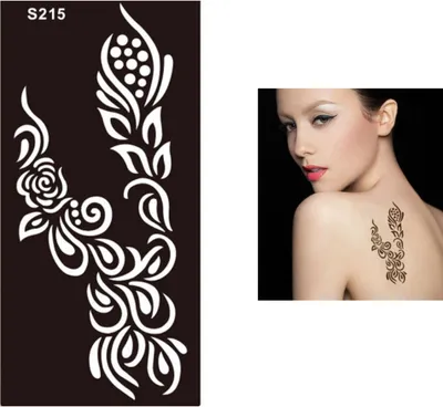 Produktbild von Henna Tattoo Schablone Airbrush Stencil Blume