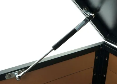 Immagine prodotto di Garage per tosaerba robotizzato XL con coperchio HWC-L45, tettoia per tosaerba, metallo WPC 43x70x90cm ~ aspetto quercia