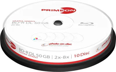 Zdjęcie produktu dla Primeon 2761312 Blank Blu-ray BD-R DL 50 GB 10 pc(s) Spindle Printable