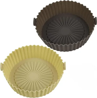 Obrázek produktu pro 2x silikonová forma do horkovzdušné fritézy a mikrovlnné trouby, šedá/béžová, 16,5 cm