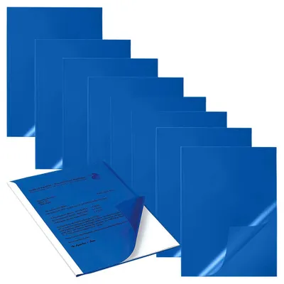 Produktbild von 50 DURABLE Klemmschienenhüllen DIN A4 blau genarbt 0,22 mm