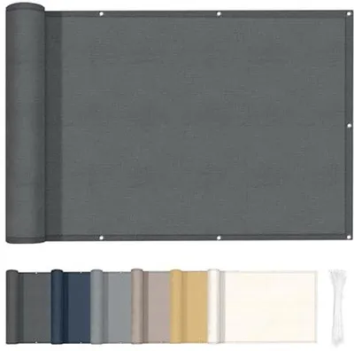 Productafbeelding van Balkonscherm 90x500cm - Inkijkbescherming en Windscherm voor Balkon, Tuin en Terras - Antraciet