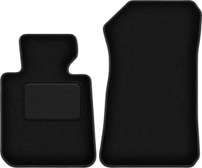 Produktbild von Velours-Fußmatten Vorne passend für BMW 1 E81 (Schrägheck, Bj. 2004-2011) – schwarz, passgenau, mit Befestigungen set 2 Stk. - STANDARD