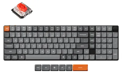 Image de Keychron K17 Max QMK Wireless Custom Mechaninė klaviatūra RGB pašvietimas (Hot-Swappable) / Low Profile Gateron Mechaninė / Raudona