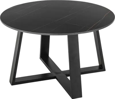Produktbild von Couchtisch TANEA, schwarz, mit Keramikplatte und pulverbeschichtetem Metallgestell