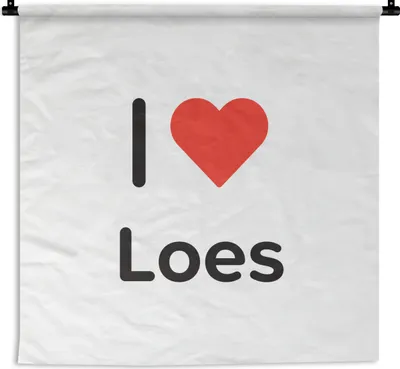 Produktbild von MuchoWow® Wandteppich Wandbehang Ich liebe - Loes - Mädchen 150x150 cm Tapisserie Dekoration Wandtuch - Wohnaccessoires - Modernes