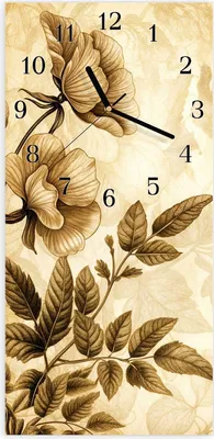 Produktbild von Wanduhr aus Glas mit Motiv Blumenblatt Kunstwerk- 30 x 60 cm - inkl. Aufhängesystem