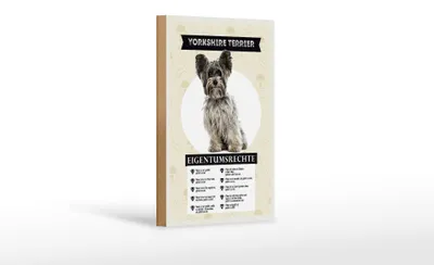 Produktbild von Holzschild Spruch 12x18 cm Yorkshire Terrier Eigentumsrechte
