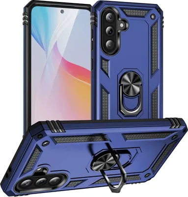 Produktbild von Mobigear Armor ring  Samsung Galaxy A36 Hülle Hardcase Backcover Stoßfest mit Ringhalter - Blau