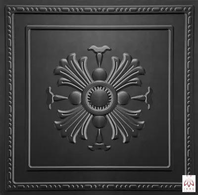 A close-up, studio shot of a decorative wall panel with a floral motif.