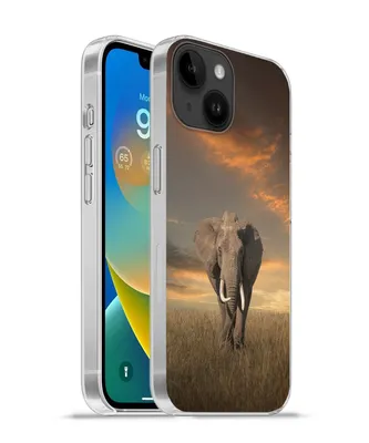 Produktbild von MuchoWow® Handyhülle Schutzhülle Hülle für Apple iPhone 14 - Softcase Elefant - Tiere - Gras - Natur Silikon Softcase Handy Hülle - Mobiltelefonhülle