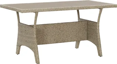 Image de Table de jardin en polyrattan gris 120 x 66 x 70 cm