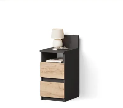 Immagine prodotto di Comodino Livinity Roya Antracite/Rovere dorato 25 x 59.1 cm con 2 cassetti, Model 62510