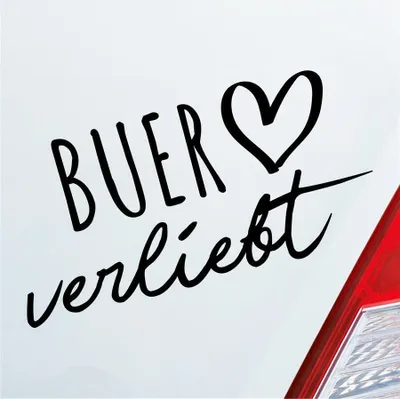 Produktbild von Auto Aufkleber Buer verliebt Herz Stadt Heimat Liebe Car 19x10 cm Schwarz Glanz Sticker Heckscheibenaufkleber