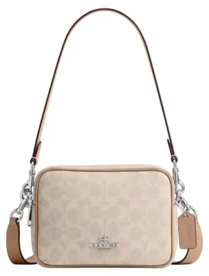 Zdjęcie produktu dla Torebka damska Coach Mini Carey, model crossbody, wykonana z charakterystycznej tkaniny Signature, kolor kremowy