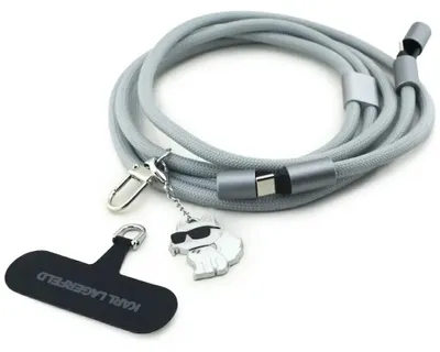 Image de Câble Usb C Gris 1.5M Charge Rapide Karl Lagerfeld Téléphone Sangle
