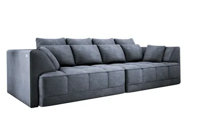 Produktbild von DOMO-HOME Big Sofa TIGA mit Elektrisch Ausziehbaren Sitzflächen 302x136cm| Stilvolle und  | Moderne Design für Ihr Wohnzimmer | Komfortable Schlafcouch | Farbe dunkelgrau B | CLOUD
