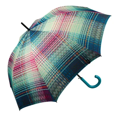 Produktbild von Esprit Stockschirm Damenregenschirm Cosy Checks Ocean Depths
