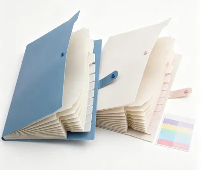 Produktbild von 2 Stück Fächermappe, Mappe Mit Fächern, Dokumentenmappe A4 mit Etiketten, Ordnungsmappe Mappen Ordnersystem, Document Organizer Für Zuhause