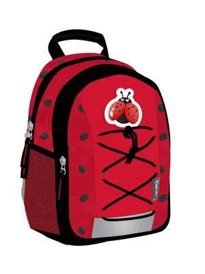 Produktbild von Belmil Kinderrucksack Mädchen für 1-3 Jährige - Super Leichte 260 g/Kindergarten/Krippenrucksack Kindergartentasche Kindertasche/Marienkäfer/Rot, Schwarz (305-9 Ladybug)