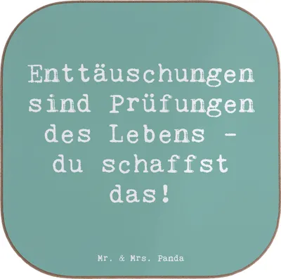 Produktbild von Mr. & Mrs. Panda Untersetzer für Gläser Spruch Mit Enttäuschungen umgehen - Meeresbrise - Geschenk, gläseruntersetzer, Glas, persönliche Stärke, Vertrauem, Trost, finden