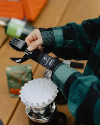Productafbeelding van Campingbestekset, magnetisch, 3-delig, van roestvrij staal, geschikt voor kamperen en picknicken