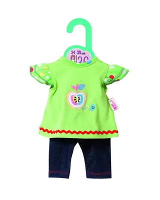 Produktbild von Dolly Moda Shirt mit Leggings, Puppenkleidung 34-38 cm, Puppenkleid Apfelmotiv