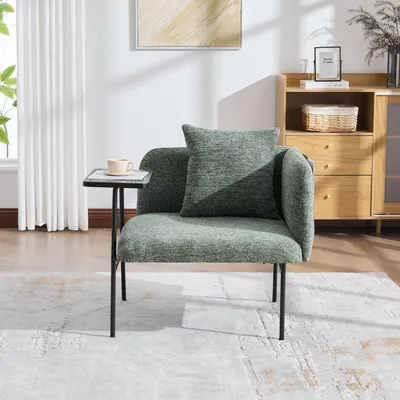 Produktbild von Komfortabler Einzelsessel mit Staufachern, Stofflehne, modernes Design, Dunkelgrau
