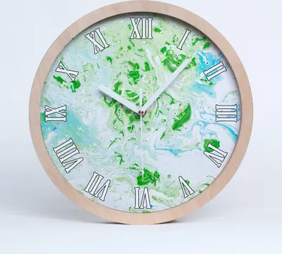 Produktbild von Holzuhr 30fi cm wanduhr - weiße Spitzen - abstrakter Hintergrund