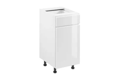 Produktbild von Unterschrank 40 cm ohne Arbeitsplatte mit Schubladen, Aspen D40S1 Weiß Hochglanz