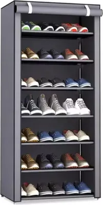 Immagine prodotto di Armadio per SCARPE GARDEROBA 125x60cm GRIGIO 8 RIPIANI CAPIENTE SCARPE ESTIVE E INVERNALI